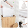 Panier a linge en bambou rectangulaire avec couvercle 72L - vuunut.com