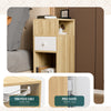 Lot de 2 Table de chevet d’appoint avec tiroir et compartiment 25x30x66cm naturel - vuunut.com