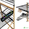 Sechoir a linge etendoir deluxe pliable Grande capacite sechage style bois noir - vuunut.com