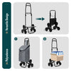 Chariot de courses pliable monte escalier style oxford gris - vuunut.com