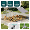 Enclos poulailler en metal galvanise et grillage avec bache PE 400x300x200cm - vuunut.com