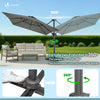 Parasol deporte inclinable Premium carre avec housse protection 3x3m Roma Gris - vuunut.com