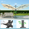 Parasol deporte inclinable Premium carre avec housse protection 3x3m Roma beige - vuunut.com