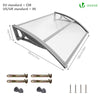 Auvent de porte marquise 100x80 cm transparent en Polycarbonate anti UV - vuunut.com
