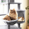 Arbre a chat Grande taille 5 niveaux avec griffoir grattoir 168cm gris - vuunut.com
