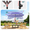 Parasol de jardin 2m avec ancrage sol et sac de transport Bleu blanc - vuunut.com