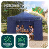 Tonnelle de jardin renforcée 3x3m pliable Barnum avec 4 parois latérales et fenêtres bleu - vuunut.com