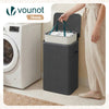 Panier a linge 1 compartiment et sac amovible auto ajustant avec couvercle 90L Anthracite - vuunut.com