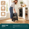 Tabouret pliant antiderapant 39x32x40 cm plastique noir - vuunut.com