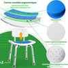 Chaise de douche avec dossier ergonomique a hauteur reglable en aluminum HDPE bleu - vuunut.com