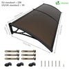 Auvent de porte marquise 200x80 cm transparent en Polycarbonate anti UV Marron - vuunut.com