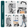 Chariot de course pliable monte escalier aluminium avec crochets gris - vuunut.com