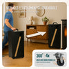 Reservoir à granules pellets avec roulettes facade diagonale 45kg 36x36x76cm noir - vuunut.com