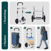 Chariot de course pliable aluminium 2 roues avec sac isotherme bleu marine - vuunut.com