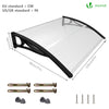 Auvent de porte marquise 120x80 cm transparent en Polycarbonate anti UV Noir - vuunut.com