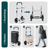 Chariot de course pliable aluminium 2 roues avec sac isotherme noir - vuunut.com