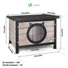 Maison pour Chat en bois avec toit bitumé et entrée en forme d'oreilles de chat Gris - vuunut.com
