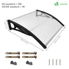 Auvent de porte marquise 100x80 cm transparent en Polycarbonate anti UV Noir - vuunut.com