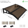 Auvent de porte marquise 100x80 cm transparent en Polycarbonate anti UV Marron - vuunut.com