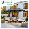 Parasol Jardin Double Aluminium 150 x 300 cm gris - vuunut.com