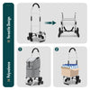 Chariot de courses pliable monte escalier aluminium gris - vuunut.com