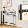 Console table 2 niveaux style industriel en metal et MDF 80x24x80 cm Blanc - vuunut.com