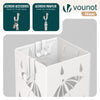 Porte-parapluies Metal avec bac de recuperation eau et 4 Crochets Motif Parapluie 15.5 x 15.5 x 43.5 cm blanc - vuunut.com