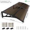 Auvent de porte marquise 200x80 cm transparent en Polycarbonate anti UV Marron - vuunut.com