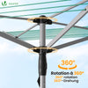 Etendoir a Linge Exterieur Rotatif avec housse de protection et Surface etendage 50m Argent Vert - vuunut.com