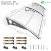 Auvent de porte marquise 200x80 cm transparent en Polycarbonate anti UV - vuunut.com