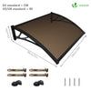 Auvent de porte marquise 100x80 cm transparent en Polycarbonate anti UV Marron - vuunut.com