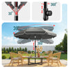 Parasol de jardin 2m avec ancrage sol et sac de transport Gris - vuunut.com