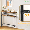Console table 2 niveaux style industriel en metal et MDF 80x24x80 cm Marron - vuunut.com