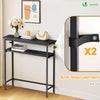 Console table 2 niveaux style industriel en metal et MDF 80x24x80 cm Noir - vuunut.com