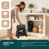 Tabouret pliant antiderapant 37x30x32.5 cm plastique noir - vuunut.com
