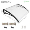 Auvent de porte marquise 120x80 cm transparent en Polycarbonate anti UV Noir - vuunut.com