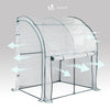 Serre de jardin hivernage murale adossee avec bache PE 200x100x180cm blanc - vuunut.com