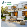 Parasol Jardin Double Aluminium 270 x 460 cm beige - vuunut.com