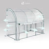 Serre de jardin hivernage murale adossee avec bache PE 300x100x180cm blanc - vuunut.com