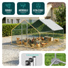 Enclos poulailler en metal galvanise et grillage avec bache PE 300x300x200cm - vuunut.com