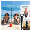 Parasol de jardin 2m avec ancrage sol et sac de transport Turquoise - vuunut.com