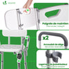 Chaise de douche avec accoudoir et dossier ergonomique a hauteur reglable en aluminum HDPE blanc - vuunut.com