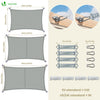 Voile d'ombrage Rectangulaire en Polyester Imperméable avec Kit de Montage 3x2m Gris - vuunut.com