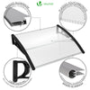 Auvent de porte marquise 120x80 cm transparent en Polycarbonate anti UV Noir - vuunut.com