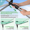 Etendoir a Linge Exterieur Rotatif avec housse de protection et Surface etendage 50m Argent Vert - vuunut.com
