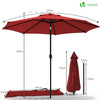 Parasol inclinable 2.70 x 2.40m avec housse de protection rouge - vuunut.com