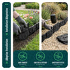 Lot de 175 pcs Bordure de jardin imitation pierre facile a installer 26.7m noir - vuunut.com