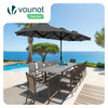 Parasol Jardin Double Aluminium 150 x 300 cm gris - vuunut.com