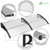 Auvent de porte marquise 200x80 cm transparent en Polycarbonate anti UV Noir - vuunut.com