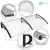 Auvent de porte marquise 200x80 cm transparent en Polycarbonate anti UV Noir - vuunut.com